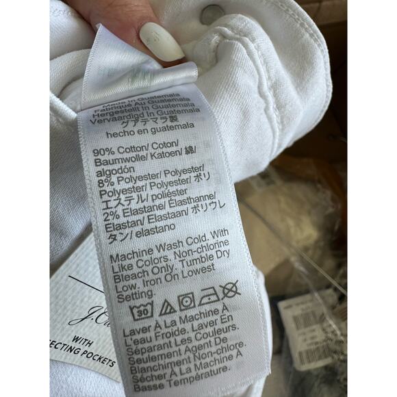 J. Crew 10" Vintage Straight Denim Jeans White Button Fly Plus Sz 35 NWT - Picture 8 of 10